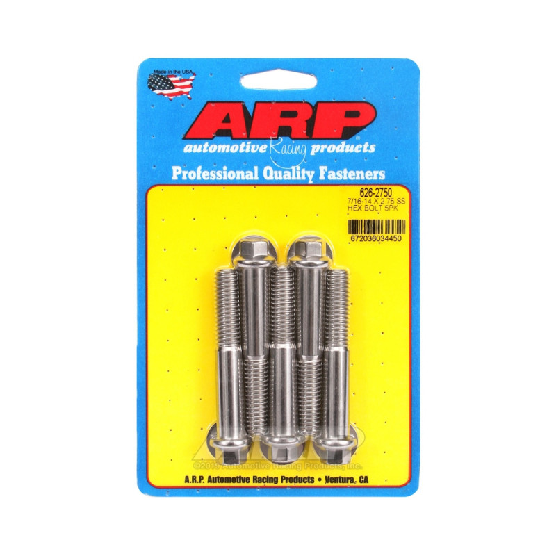 Șuruburi și piulițe universale ARP 7/16-14 – Șuruburi hexagonale din oțel inoxidabil x5 - ARP-626-2750 - 626-2750 - 3666618192734
